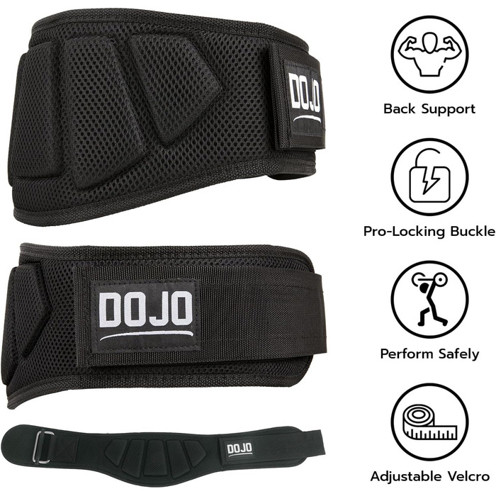 Пояс для важкої атлетики Dojo - для пауерліфтингу, бодібілдингу та фітнесу (унісекс, рожевий, регульований, підтримка спини)