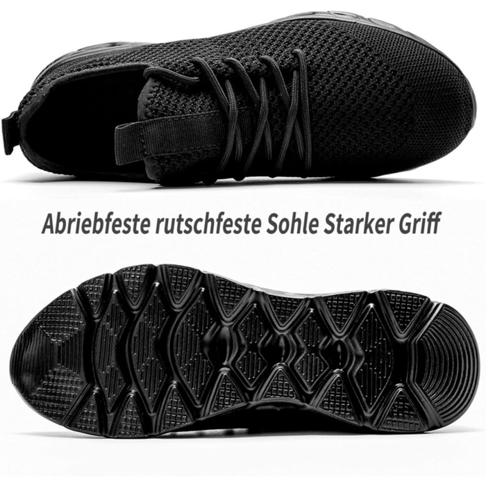 Чоловічі кросівки для ходьби та бігу: дихаючі, легкі, спортивні, для залу та вулиці, фітнес, теніс, розмір 47 EU, чорний колір, модель 8058