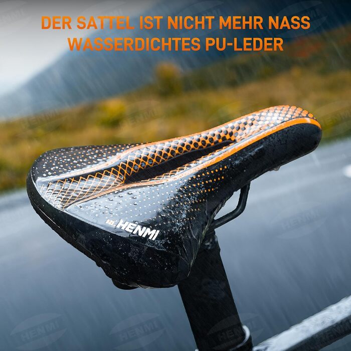 Велосипедне сідло HENMI для чоловіків та жінок: м'яке, комфортне, дихаюче, з амортизацією та ергономічним дизайном. Підходить для гірського, трекінгового та шосейного велосипедів. Гелеве сідло з підвіскою, з візерунком.