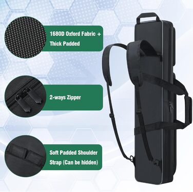 Чохол для більярдних київ на 4 основи та 5 жозлів, преміум-якість, з рюкзак-лямками, чорний