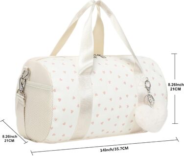 Спортивна сумка для дівчаток для балету та плавання, фіолетова (дизайн «Біле серце»)