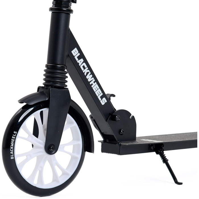 Самокат міський BLACKWHEELS Zoom City-Scooter 200мм, алюмінієвий, з амортизатором, складаний, регульований кермо, чорно-білий