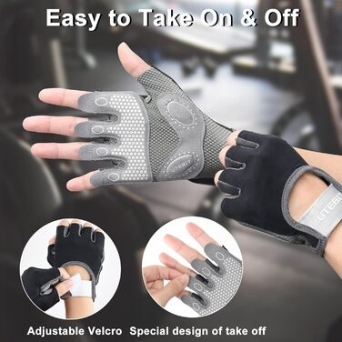 Спортивні рукавички UTEBIT для фітнесу та тренувань: мікрофібра, нековзке силіконове покриття, для жінок (S)