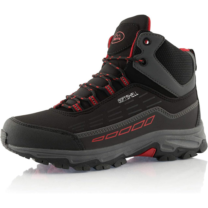 Черевики для піших прогулянок для жінок та чоловіків, водонепроникні зимові черевики, розмір 37 EU, чорний/червоний