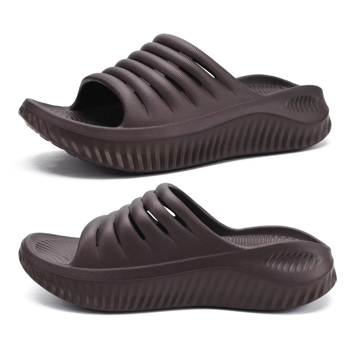 Ортопедичні відновлювальні сандалі KuaiLu для жінок, легкі спортивні шльопанці при плантарному фасциїті, розвантаження суглобів та спини, коричневі, розмір 36 EU