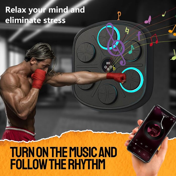 Музична боксерська машина Paryou, 2025 Smart Bluetooth, настінний кріплення, для дорослих та дітей, домашні тренування