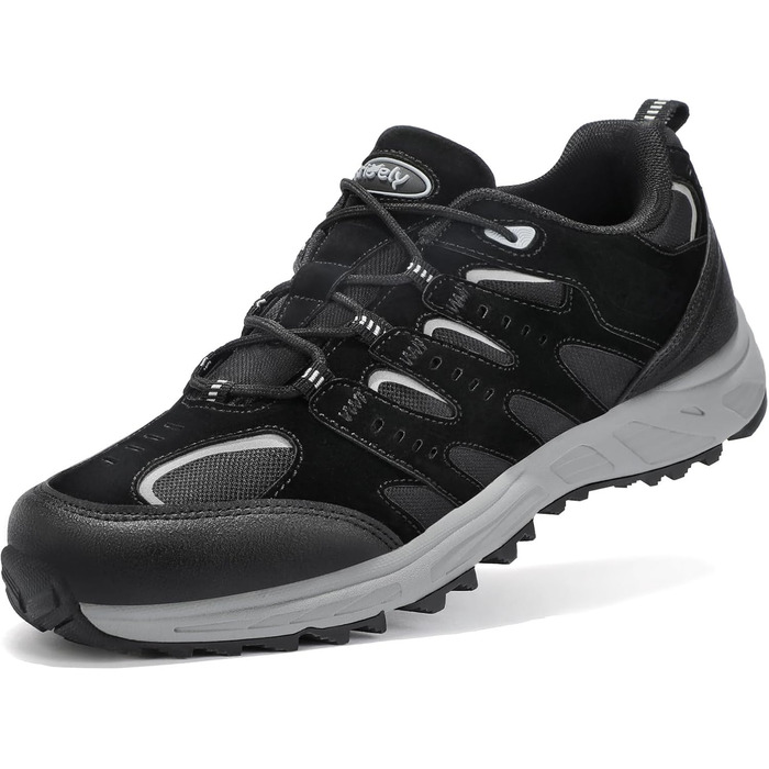 Черевики Kricely для трекінгу та хайкінгу: чоловічі туристичні черевики, спортивне взуття для гір, хайкінгу та трекінгу, чорний, 47 EU