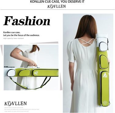 Чохол для більярдних куль KONLLEN 6-лунковий ручної роботи, 2 кийки, 4 аксесуари, 6 кольорів, трав'яно-зелений