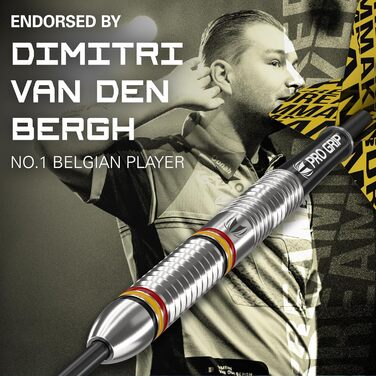 Дартс Target Dimitri Van den Bergh Dimi 22 г 80% вольфрам, набір з 9 Pro Grip шафтів, 9 Pro Ultra оперень, кейс для дартсу