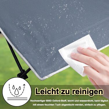 Розкладне ліжко VA-Cerulean для кемпінгу та відпочинку: міцне, легке, з кишенею та сумкою для транспортування (250 кг, 190x62x38 см)