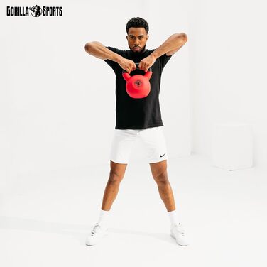Kettlebell GORILLA SPORTS 2-32 кг, чавунний, вініловий, для фітнесу та силових тренувань