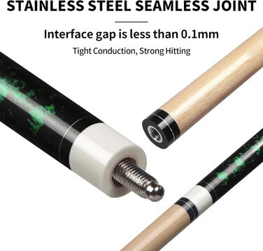 Більярдний кий Horse Billardqueue-Set зі штучним канадським кленом, 58 дюймів, вага 18-21 oz, 2 крейди, для дорослих