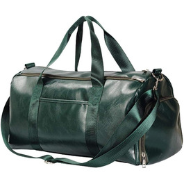 Спортивна сумка з відділенням для взуття та мокрих речей, дорожня сумка з PU шкіри, велика, водонепроникна, для фітнесу, подорожей, спортзалу, чоловіча/жіноча (Зелена)