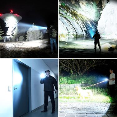 Ліхтар Blukar LED акумуляторний, 500000 люмен, тактичний, 5 режимів, IP67, водонепроникний, для кемпінгу та активного відпочинку