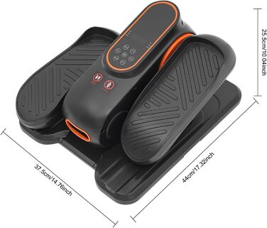 Еліпсотренажер електричний, міні-еліпсотренажер з пультом дистанційного керування та неслизьким килимком, 12 швидкостей, тихий, для офісу, підлітків, людей похилого віку, чорний