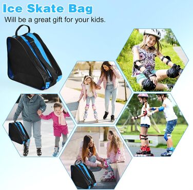 Сумка для роликів та ковзанів для дітей. Сумка для роликів Inliner, Ice Skate Bag, Skischuhtasche, Rollschuhtasche (Блакитна)