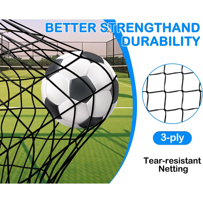 Набір для гри у футбол для дітей 2 шт: Pop-Up ворота для футболу з драбиною для розвитку спритності - тренувальний набір включає м'яч розміру 3, 8 фігурок, насос та сумка - ворота для гри в приміщенні/на вулиці 120см*90см - комплект з двох штук