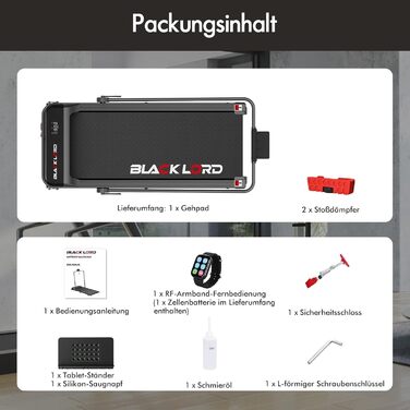 Складана бігова доріжка BLACK LORD 2-в-1, електрична, для дому та офісу, 3.2HP, з нахилом, портативна під стіл, 140 кг, MS2H, чорна, з ручкою