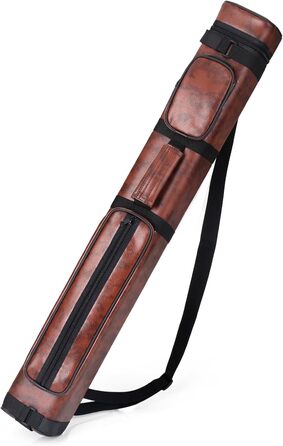 Чохол для більярдних київ: на 3 батти та 6 шесток, з екошкіри, жорсткий, коричневий