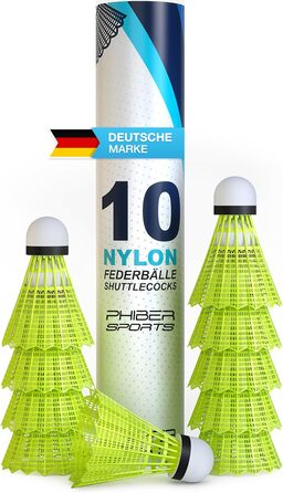 Набір для бадмінтону Federbälle: 10 штук, ідеальний для початківців, сімей та професіоналів. Підходить для гри в приміщенні та на вулиці.