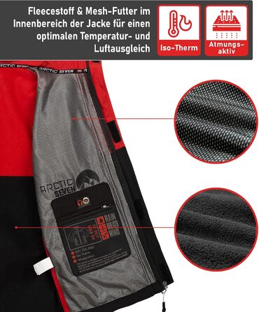 Чоловіча куртка Softshell Outdoor водовідливна функціональна вітрівка AS303, XL, червоно-чорна