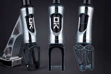 Трюковий самокат Soke XTR, срібно-чорний