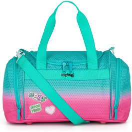 Спортивна сумка Kinder з відділенням для взуття, 2 бічними кишенями, регульованим плечовим ременем, 100% поліестер, 45×28×22 см, рожева