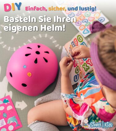 Дитячий велосипедний шолом Simply Kids з наліпками, сертифікований CPSC та CE, для скейтборду, велосипеда, самоката, для хлопчиків і дівчаток, розміри 46-52, 52-58 см, від 2 років