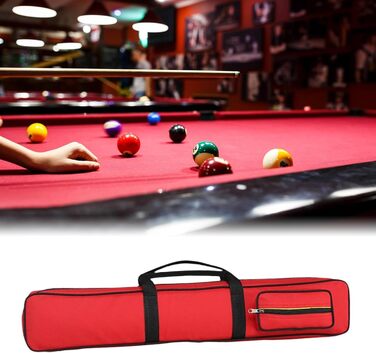 Чохол для кия Billard з ручкою, 8 відділень, червоний. Захисний чохол для кия з гелевою ручкою, стійкий до ударів, для зберігання билярду