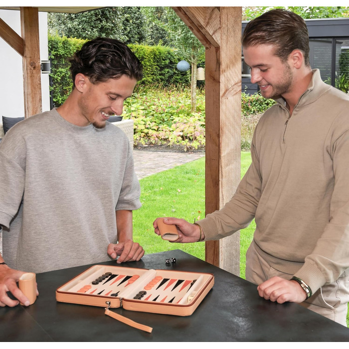 Чемоданчик для настільної гри шашки Engelhart 9 дюймів бежево-оранжево-чорний