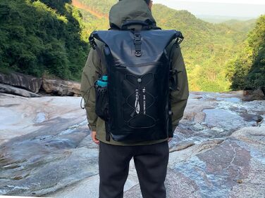 Водонепроникний рюкзак Dry Bag 45L для каякінгу та рафтингу (Чорний)