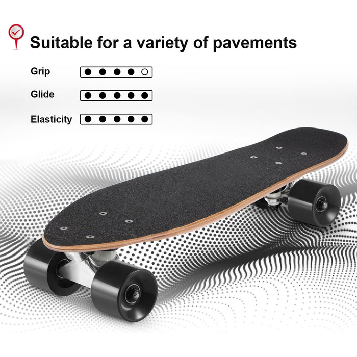 Скейтборд KO-ON 22 дюйми Mini Cruiser для початківців, підлітків, хлопчиків та дівчаток (Surf Shark)