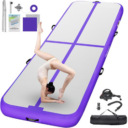 Гімнастичний надувний мат FBSPORT Airtrack 10/20 см, товстий, 2/3/4/5/6 м, з насосом і сумкою, для дому, вулиці, йоги та тренувань