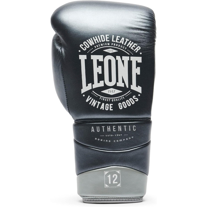 Боксерські рукавички Leone 1947 Authentic 2 Dunkelgrau 16 oz - професійні, темно-сірі
