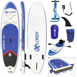 Надувна SUP-дошка EXPLORER SUNSHINE 10.0 до 180 кг, комплект з алюмінієвим веслом, рюкзаком, насосом, плавником та ремкомплектом