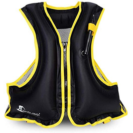 Надувна жилет для снорклінгу, чорний. Унісекс, підходить для багатьох видів водного спорту, 66-220 lbs