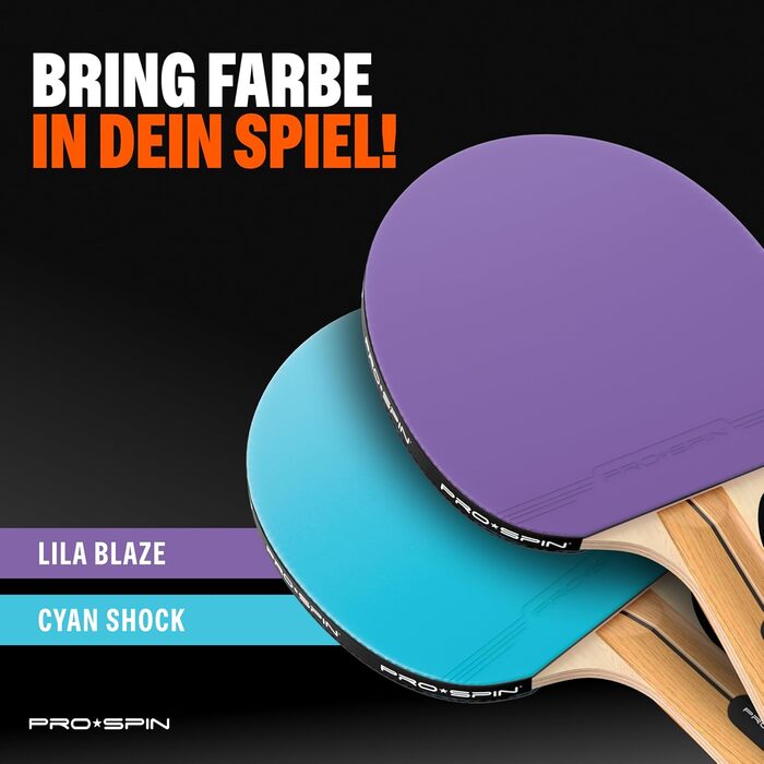 PRO-SPIN Набір для настільного тенісу – преміум ракетки, м'ячі 3 зірки, сумка для зберігання (на 2 гравці) | Різні кольори