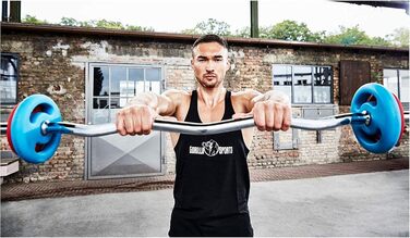 Набір штанг та гантелей GORILLA SPORTS, хромовані: штанга 170 см, SZ-гриф 120 см, 2 гантельні грифи 35 см, діаметр 30 мм, 8 замків-зірочок/пружинних, для тренувань