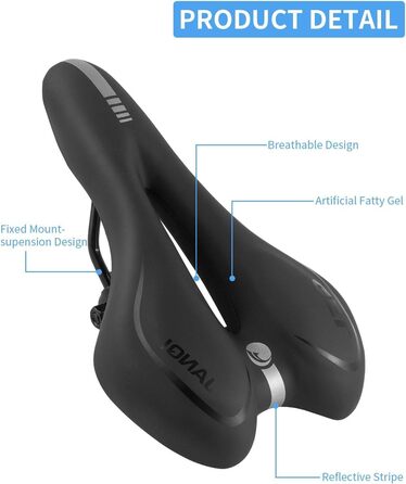 Велосипедне сідло MSDADA Gel MTB: комфортне, ергономічне, водонепроникне сідло для гірського велосипеда, BMX, шосе, міського велосипеда, спінінгу (чоловіче/жіноче)