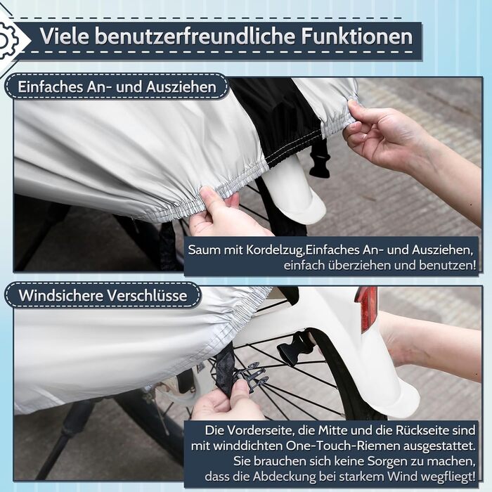 Водонепроникний чохол для велосипеда LIHAO 210D, 200 x 110 x 70 см з сумкою для зберігання