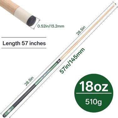 Набір більярдних київ Kmise Pool-Queue-Stick Set – 147 см, канадський клен, професійні, для дорослих, різні кольори, для барів, дому, київ для більярдного столу