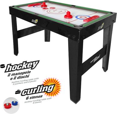 Мультиігровий стіл Sport1 Supertable Mini 5-в-1: футбол, хокей, більярд, теніс, керлінг, 97,5x48x69 см, з аксесуарами
