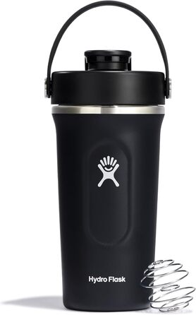 Hydro Flask – ізотермічна шейкер-бутилка 709 мл для протеїнових коктейлів, спортивного харчування, чорна