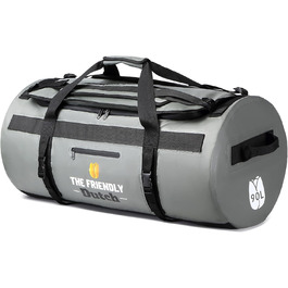 Велика водонепроникна спортивна сумка-рюкзак 90L для чоловіків, сіра, Duffel Bag для подорожей і спорту