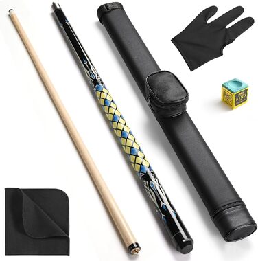 Більярдний кий ASMPCUE 58'' з чохлом з PU шкіри, канадський клен, 13 мм наконечники, для професійних гравців