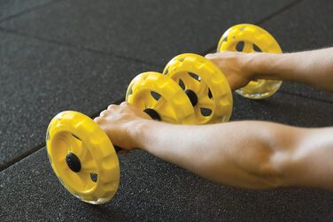 Тренажер для преса та спини SKLZ Core Wheels, динамічний, жовтий