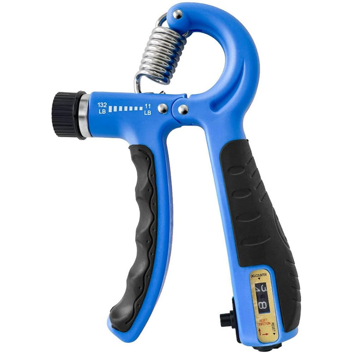 Набір для тренування сили хвата FLYFE (5 шт.) - тренажер передпліччя, ручний стискач, регульований опір, розтягувач пальців, кільце для хвата, м'яч для зняття напруги та тренажер пальців для чоловіків та жінок, відновлення після травм, блакитний