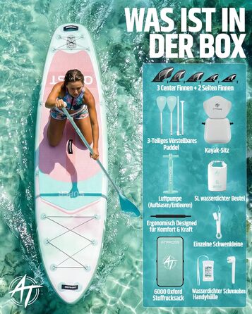 SUP дошка для плавання 366x92 см, до 240 кг, з сидінням та аксесуарами (зелений градієнт) - для йоги, риболовлі та серфінгу