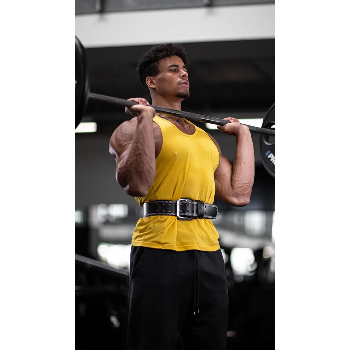 Fitgriff® Класичний пояс для важкої атлетики - 100% шкіра - для жінок та чоловіків - пояс для бодібілдингу, силових тренувань, важкої атлетики - Чорний (4 дюйми)