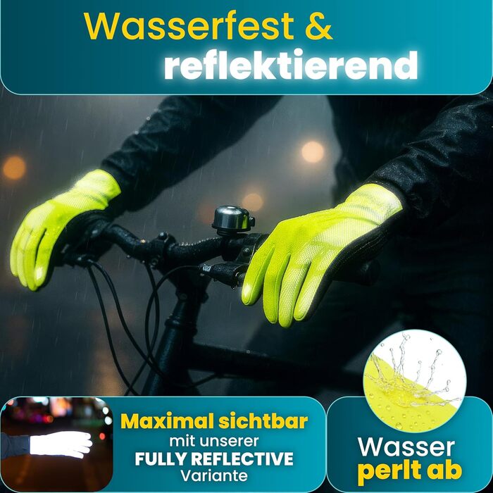 Водонепроникні велосипедні рукавички Valkental® з ізоляцією 3M | З підкладкою та зчепленням | Зимові та перехідні рукавички [Чоловічі та жіночі] з функцією сенсорного екрану - GloRider Жовтий M для перехідного періоду (до 6°C, 2-шарові)